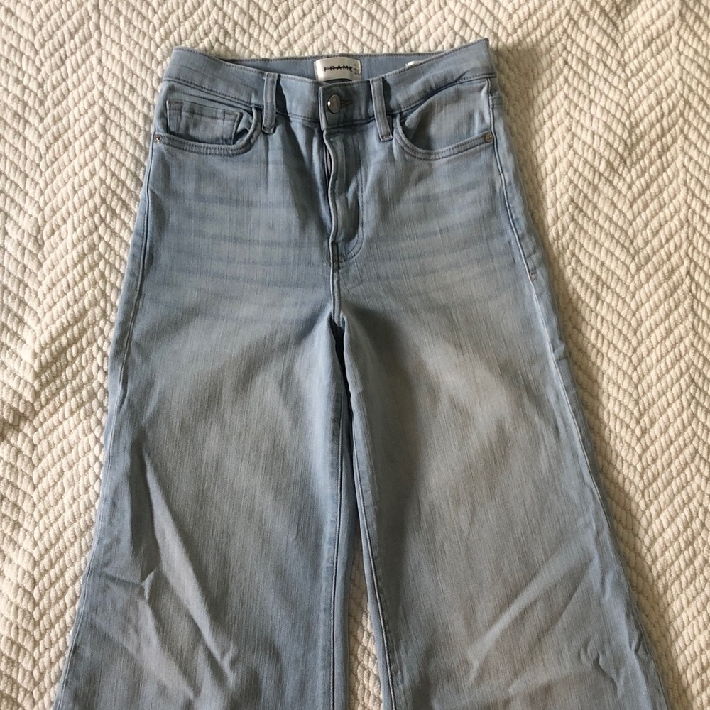 Frame Denim Light Blue Wide-Leg Jeans